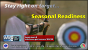 Screenshot of archery themed motivation poster for seasonal readiness training